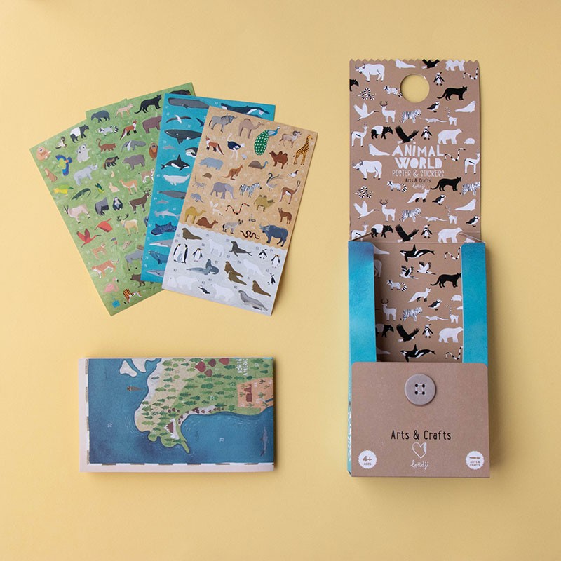 Stickers & Poster 3+ jaar ANIMAL WORLD-100pcs
