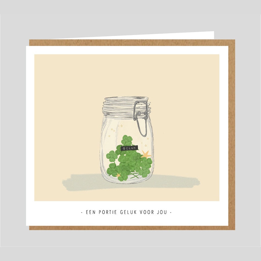 Wenskaart-Een portie geluk voor jou