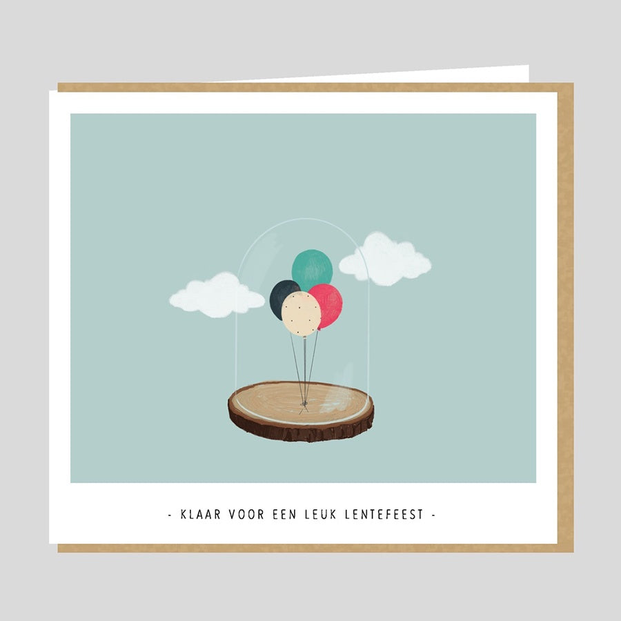 Wenskaart-Klaar voor een leuk lentefeest