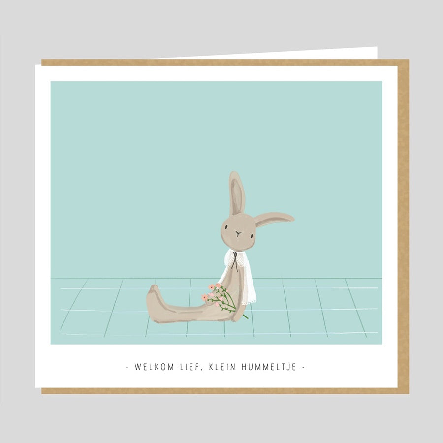 Wenskaart-Welkom lief, klein hummeltje