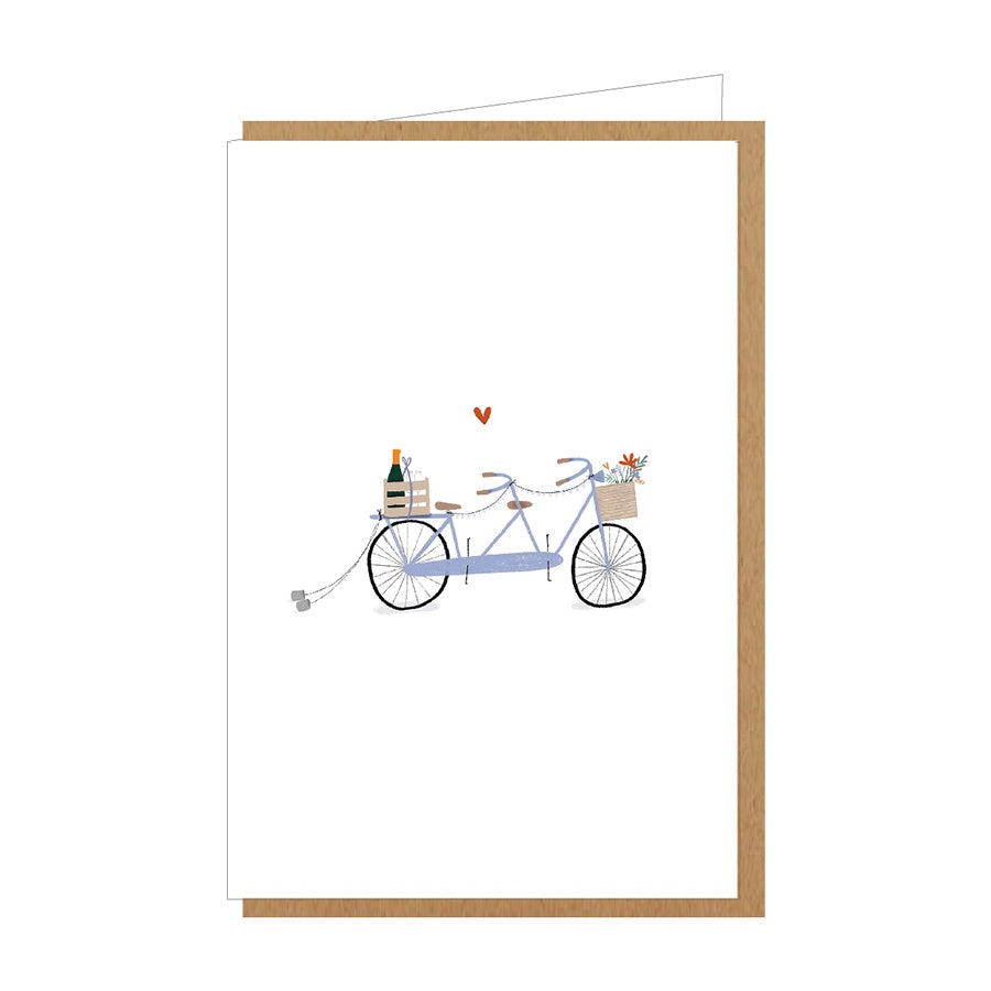 Wenskaart-Getrouwd (fiets tandem)