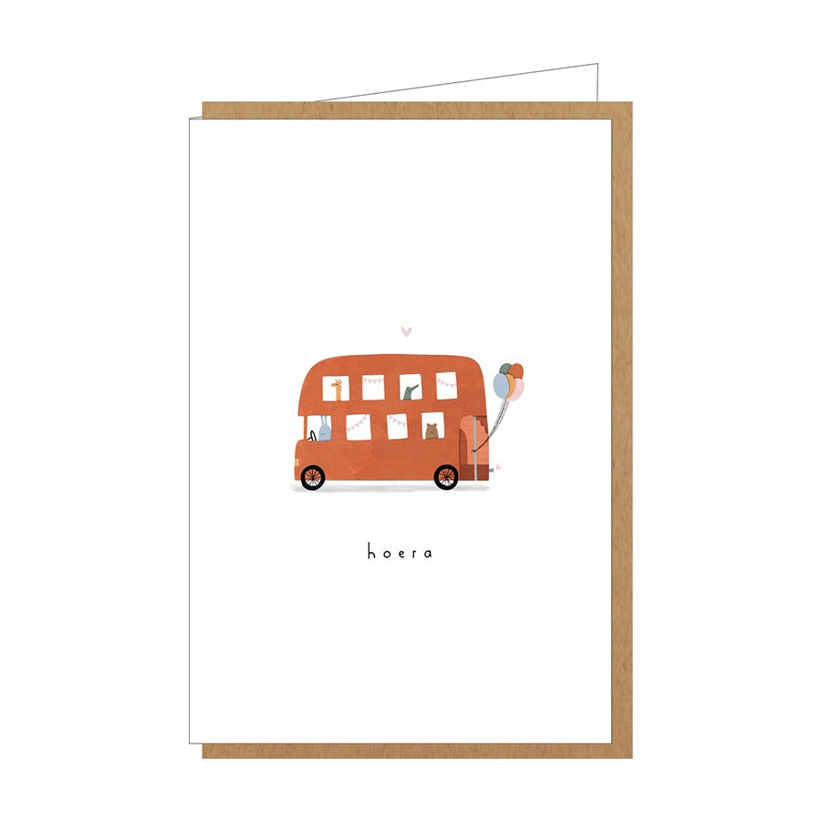 Wenskaart-Hoera (feestbus)