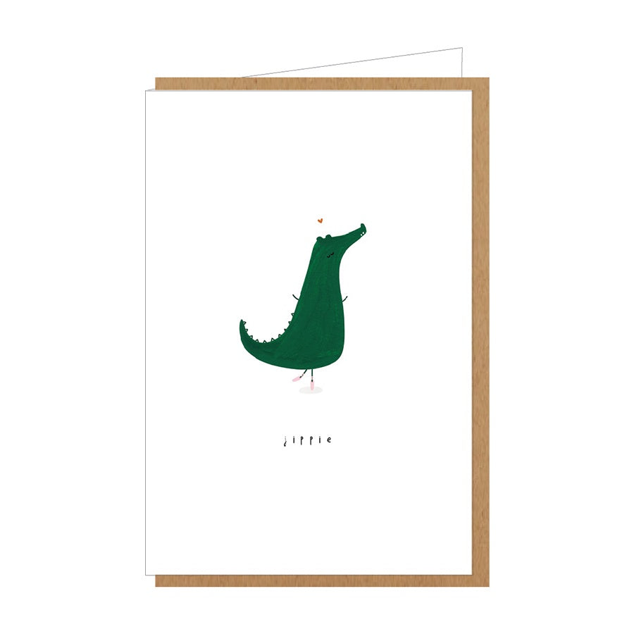 Wenskaart-Jippie (krokodil)