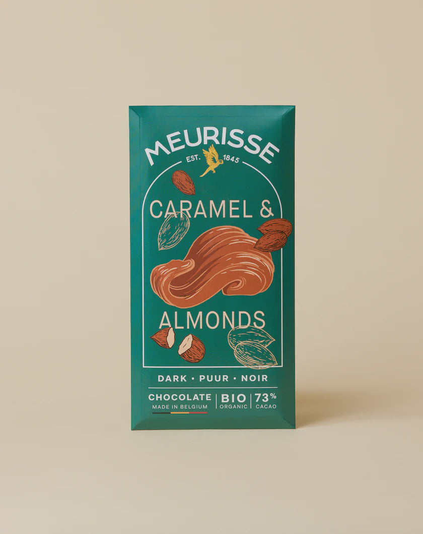 Meurisse Dark Chocolate with Caramel and Almonds -100gr