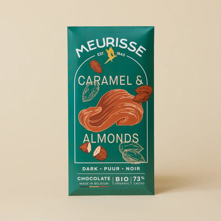 Meurisse Dark Chocolate with Caramel and Almonds -100gr