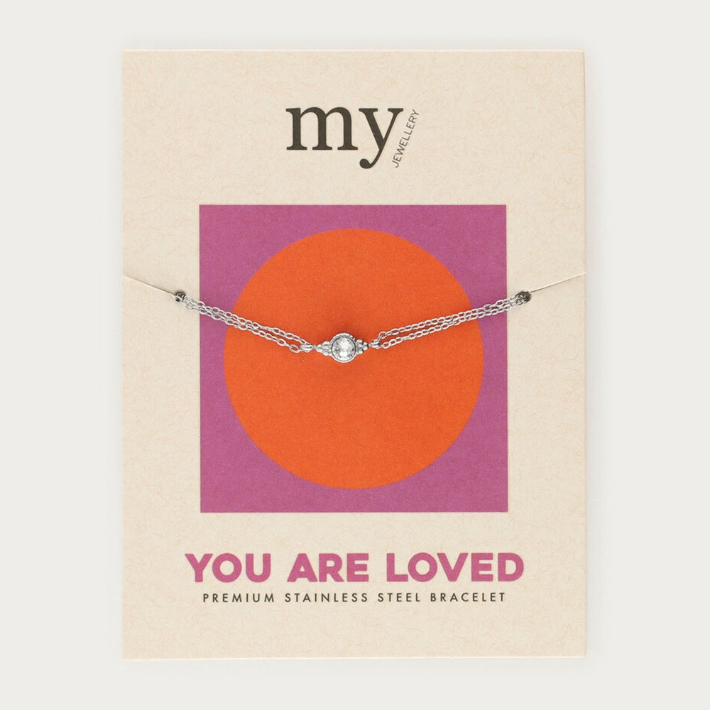 Armband Gift 'You are loved'-Strass