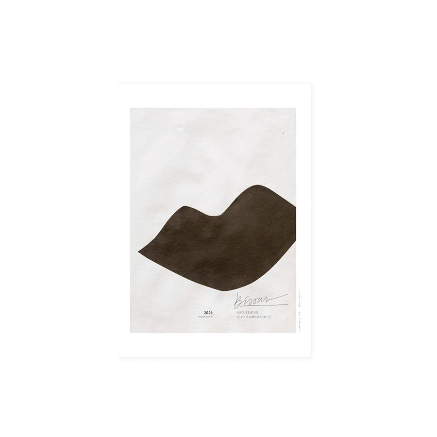 Wenskaart 'Bisous' A6-black