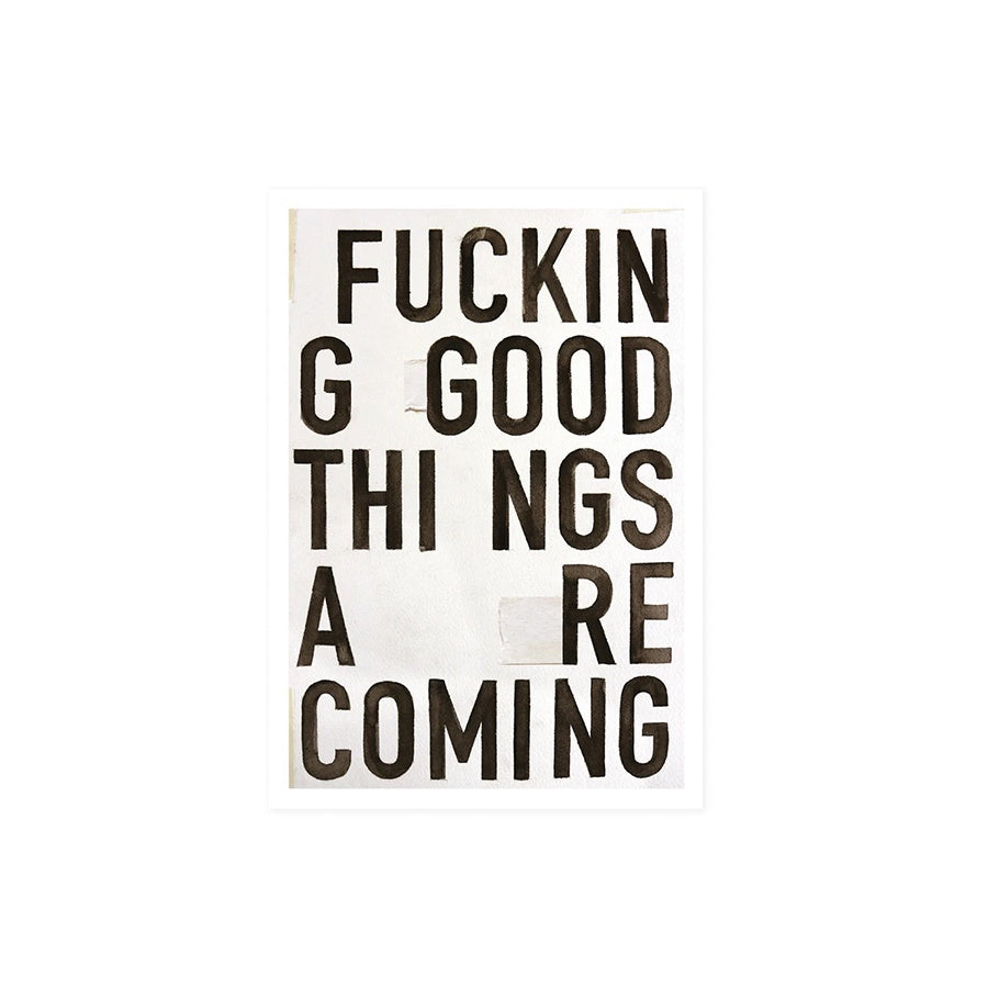 Wenskaart 'Good Things' A6-black