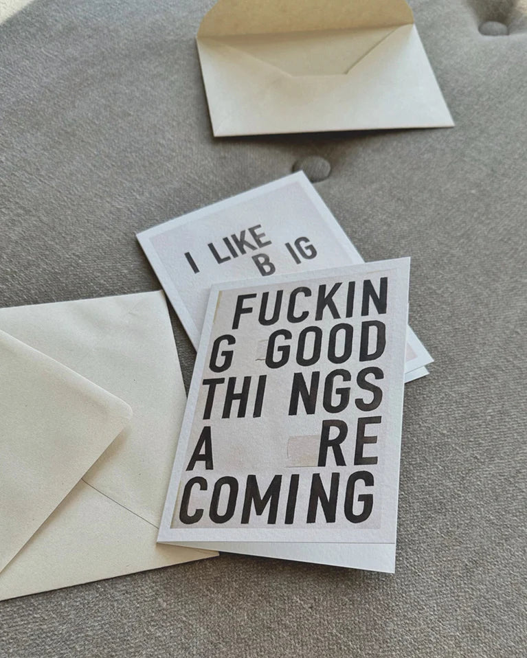 Wenskaart 'Good Things' A6-black