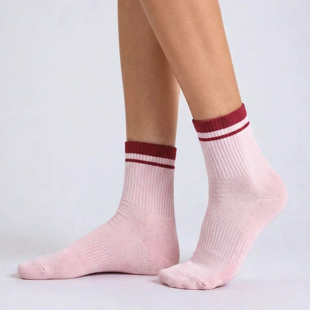 Sokken Colour COLORFUL STRIPES-roze/cherry