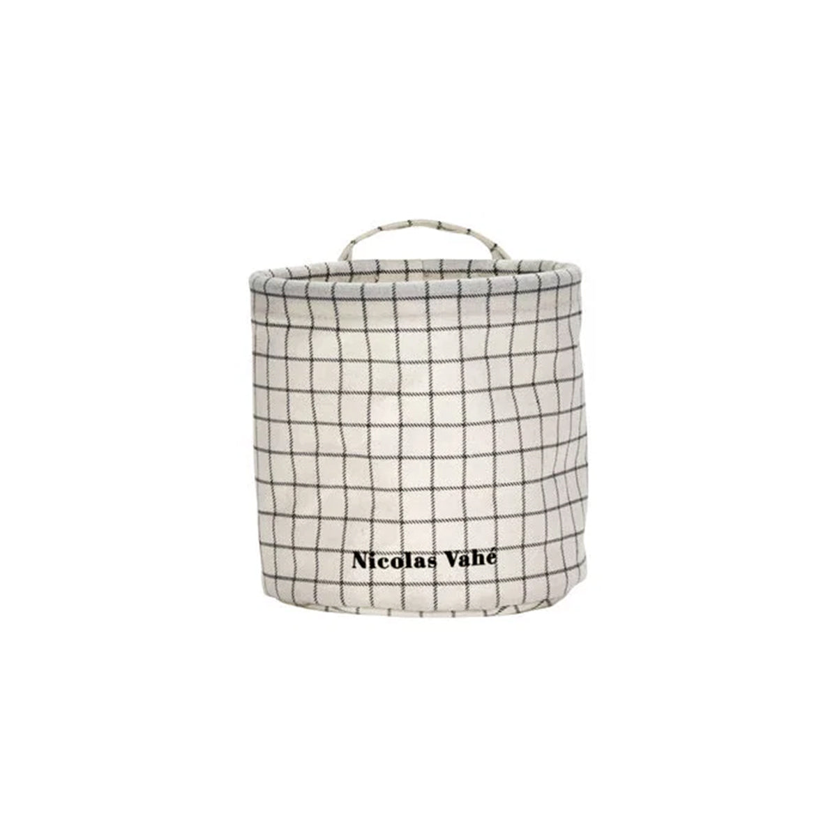 Storage Basket Checkered-naturel/grey