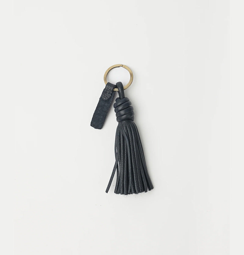 Bag Charm Tassle-universe blue (soft grain leather)