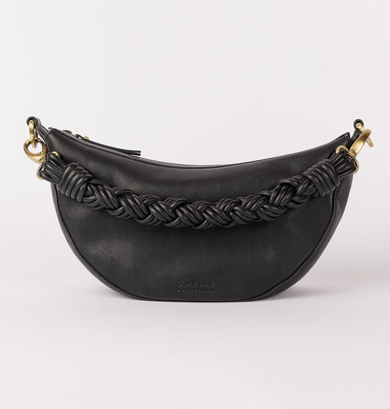 Leo Bum Bag Twisted Handle-Black (Soft Grain leather)