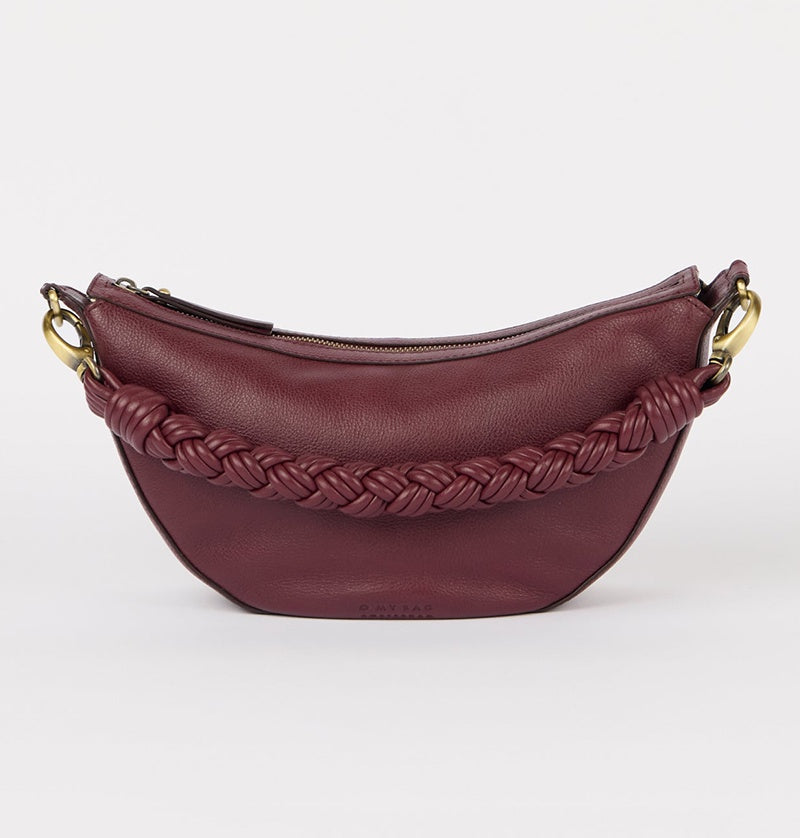 Leo Bum Bag Twisted Handle-Cherry (Soft Grain leather)