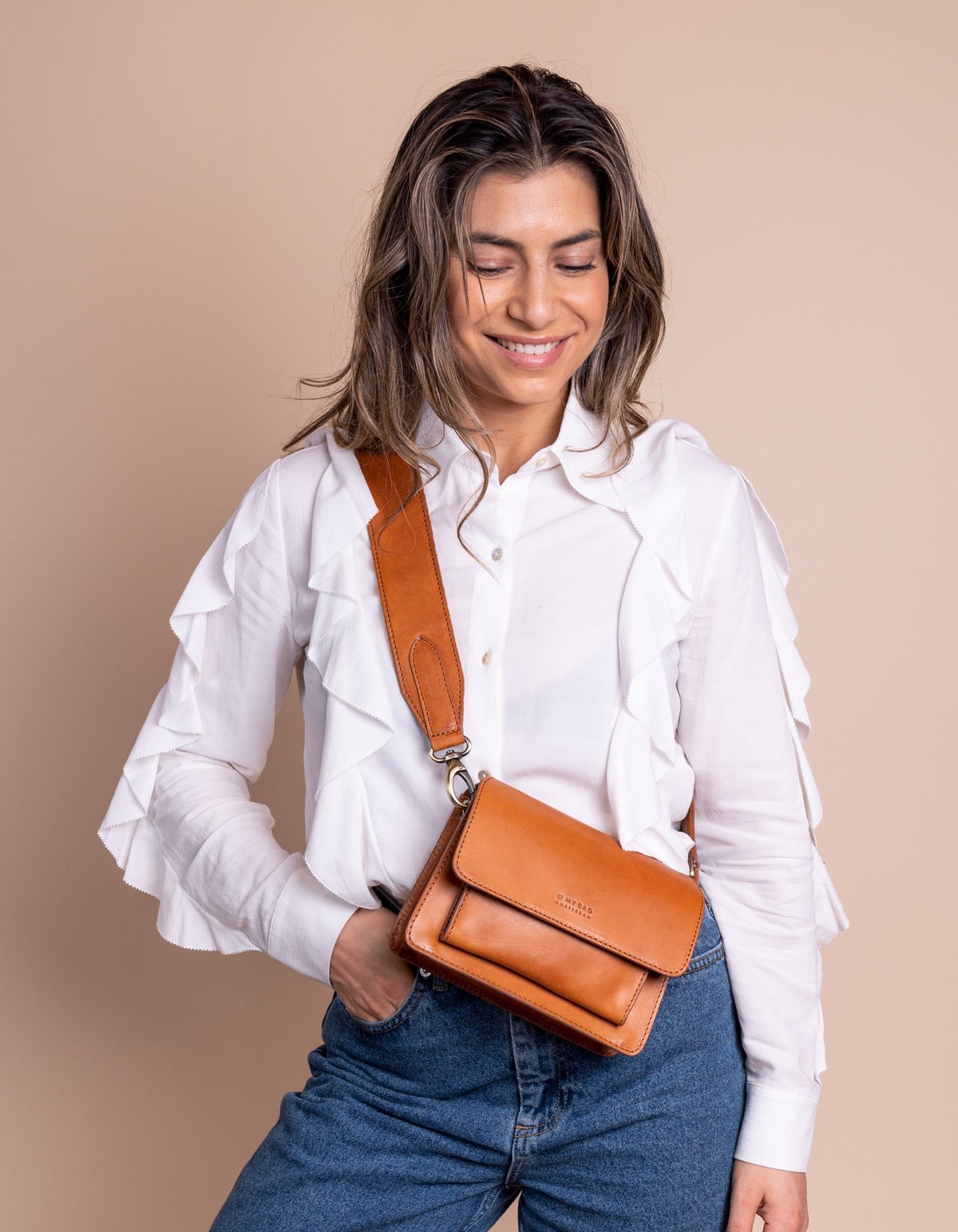 Handtas Harper Mini / 2 Straps-cognac (classic leather)