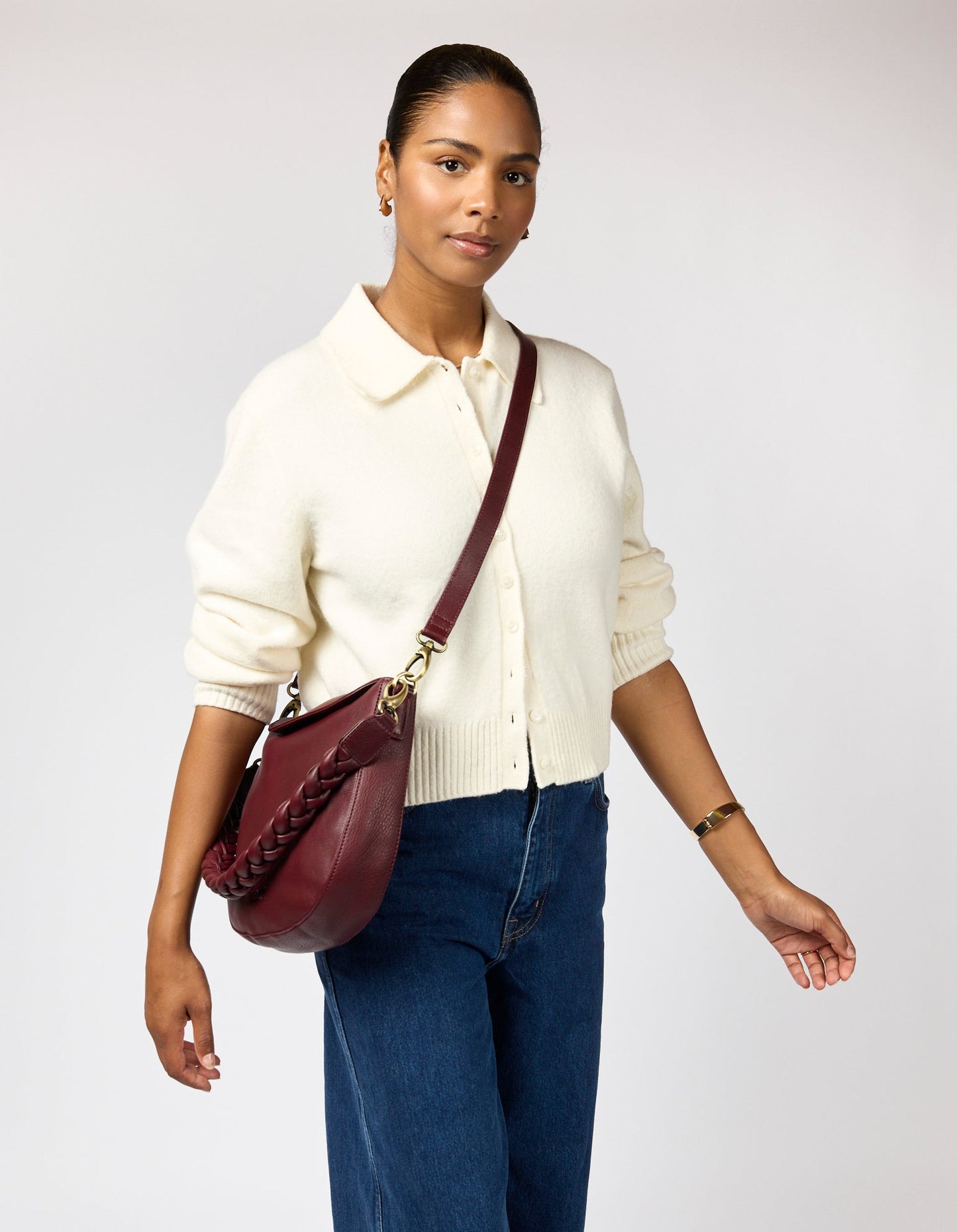 Handtas Lana / 2 Straps-cherry (soft grain leather)