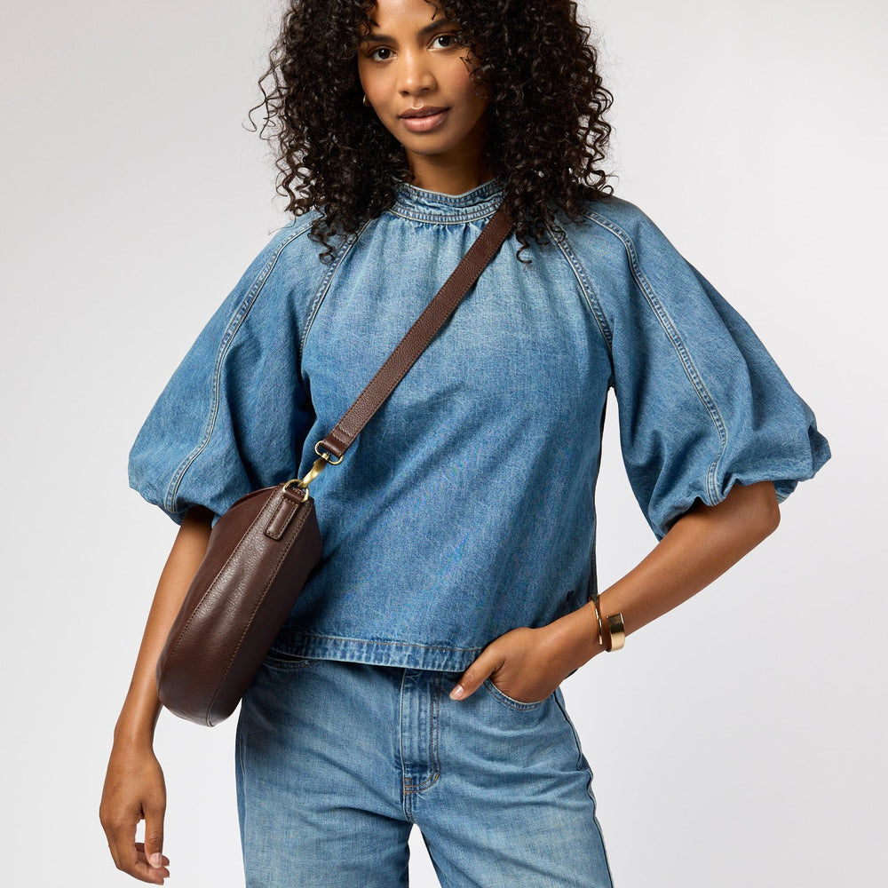 *PRE-ORDER* Handtas Lana / 2 Straps-chocolate (soft grain leather)