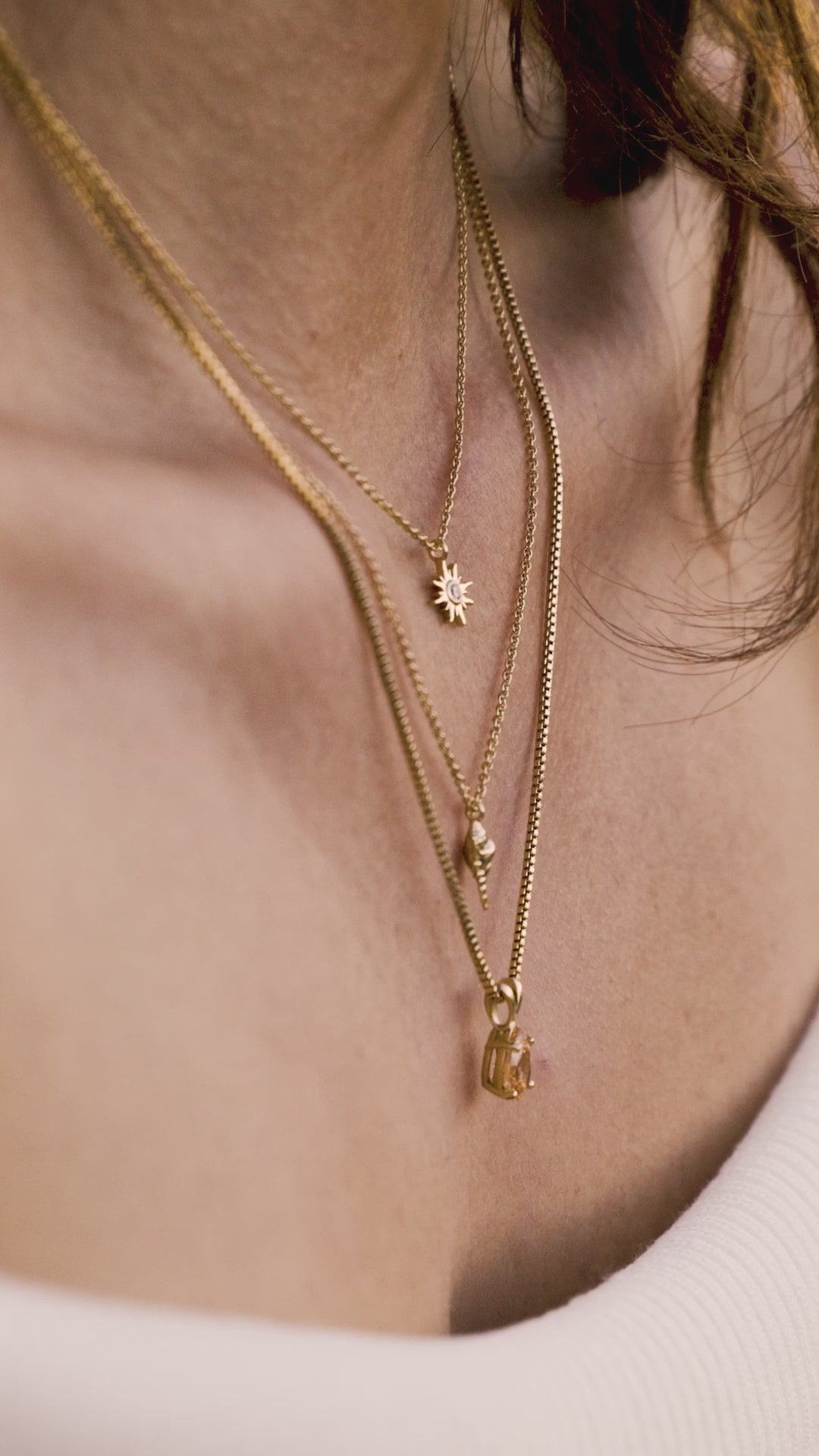 Ketting Drop Zirconia-gold