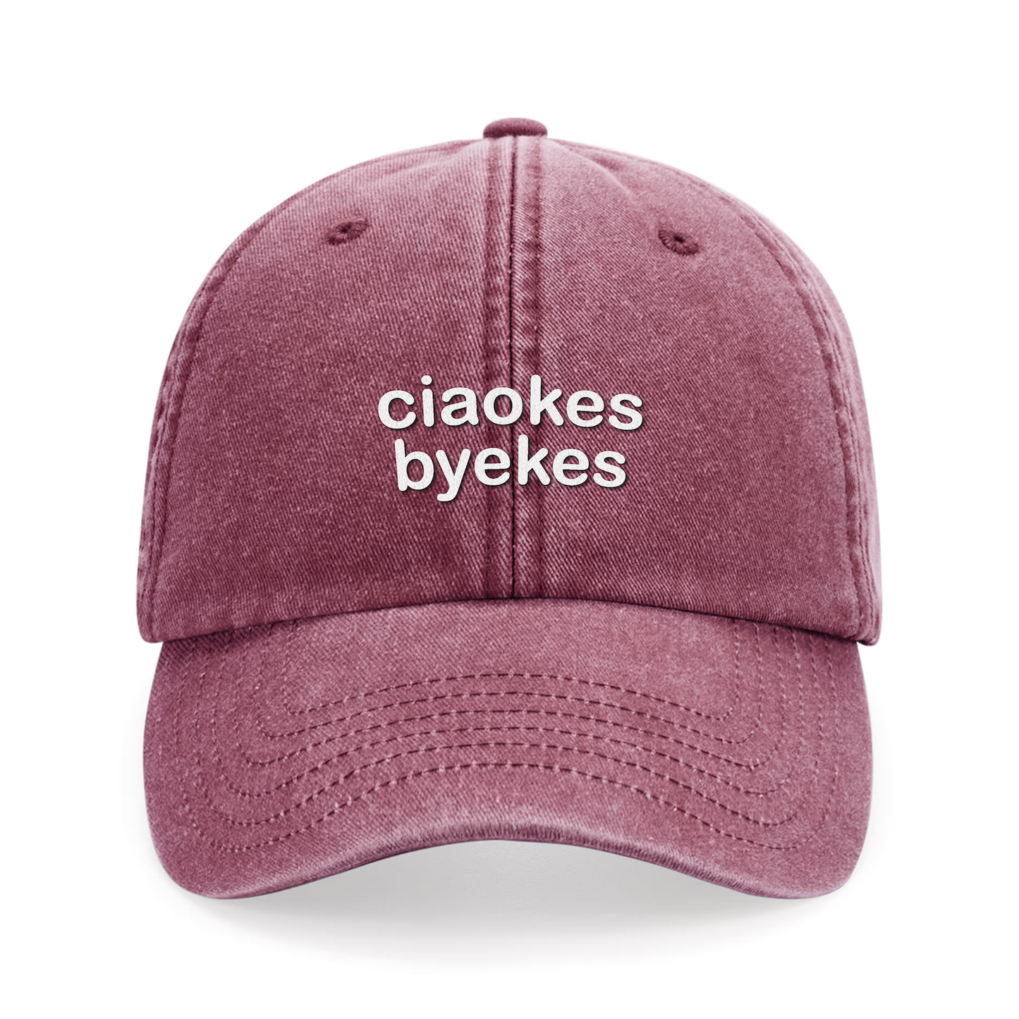 Vintage Cap 'ciaokes byekes'-bordeaux/white