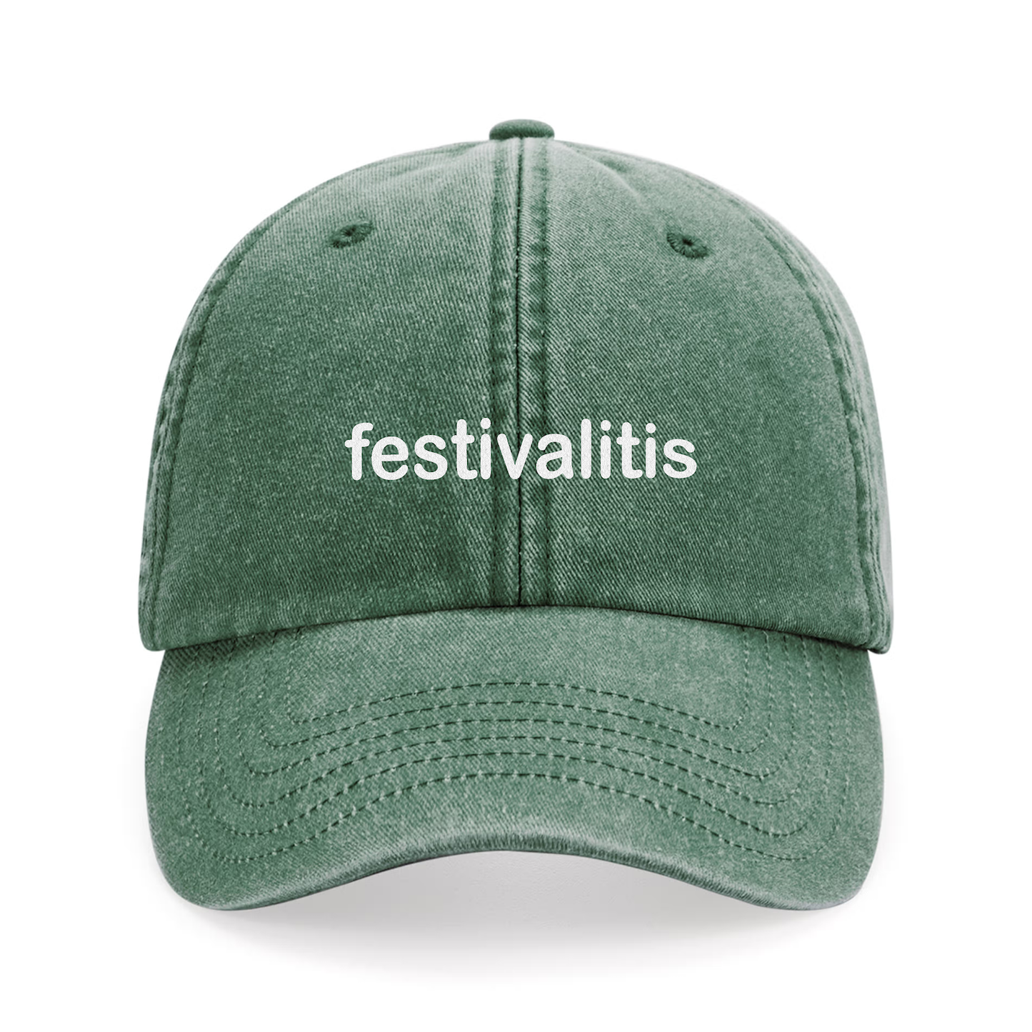 Vintage Cap 'festivalitis'-green/white