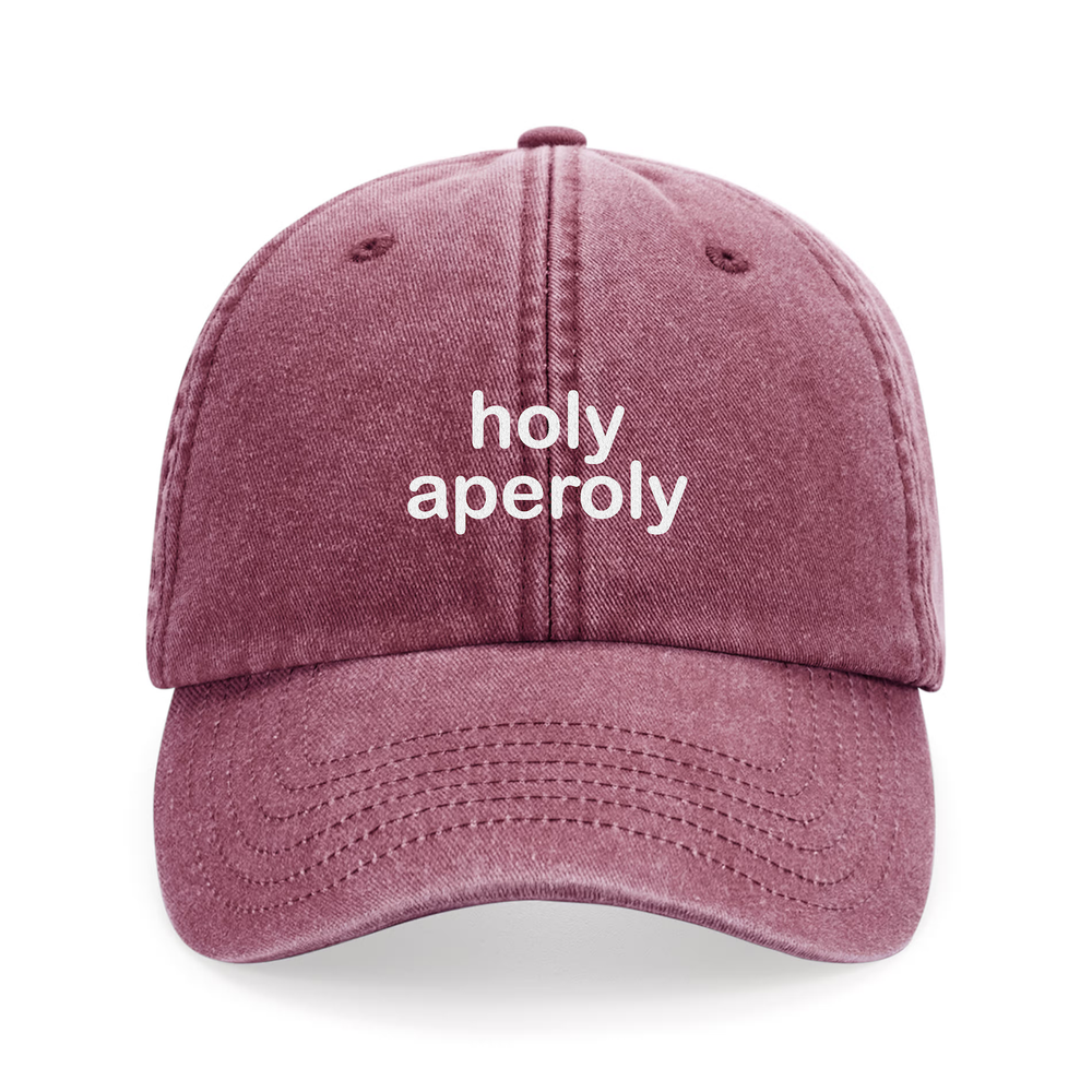 Vintage Cap 'holy aperoly'-bordeaux/white