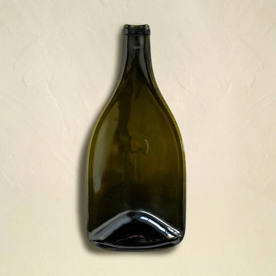 QDB Serveerplank / Planche apéritive Large Feuille Morte (16,5x36,5cm)-groen glas