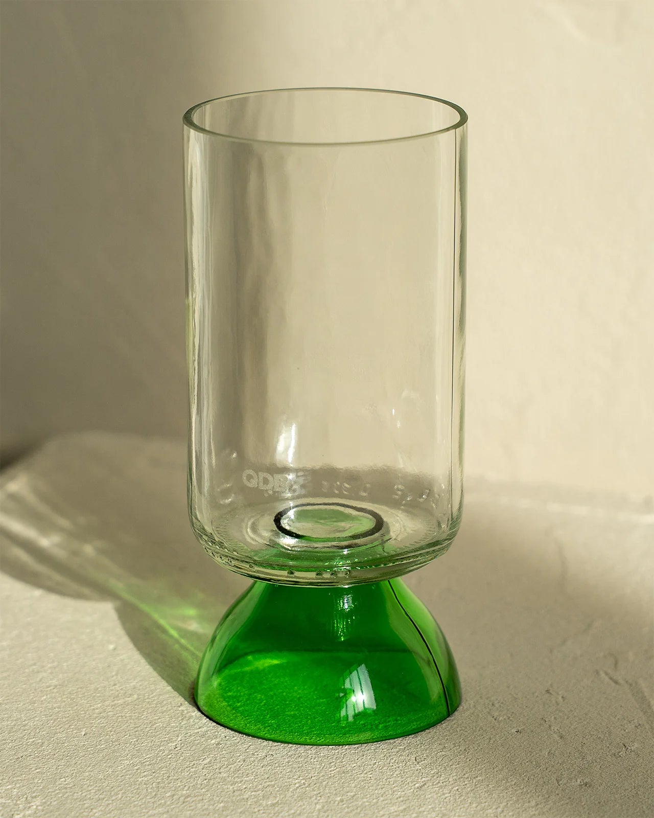 QDB Drinkglas Verre a Pied 25cl (2 stuks)-wit/groen glas