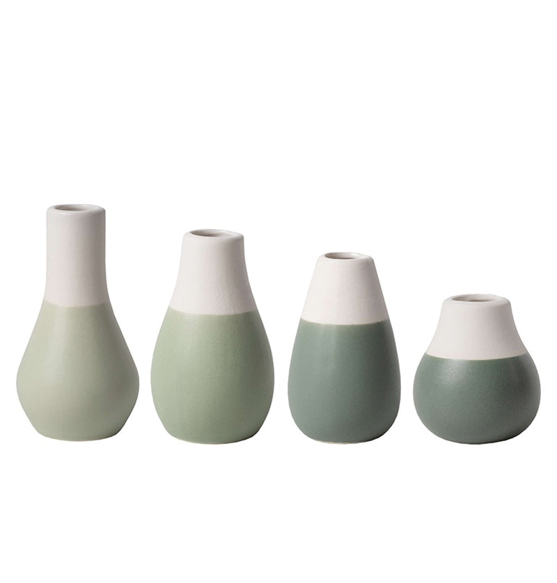 Mini Vase Set- 4stuks pastel green