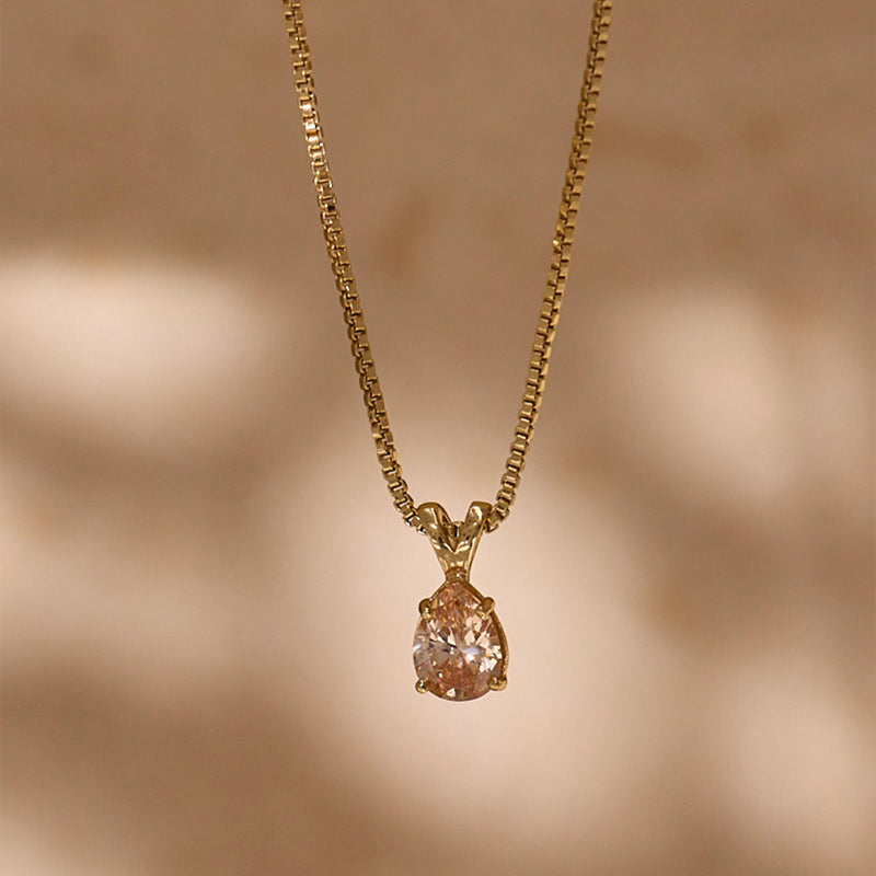 Ketting Drop Zirconia-gold