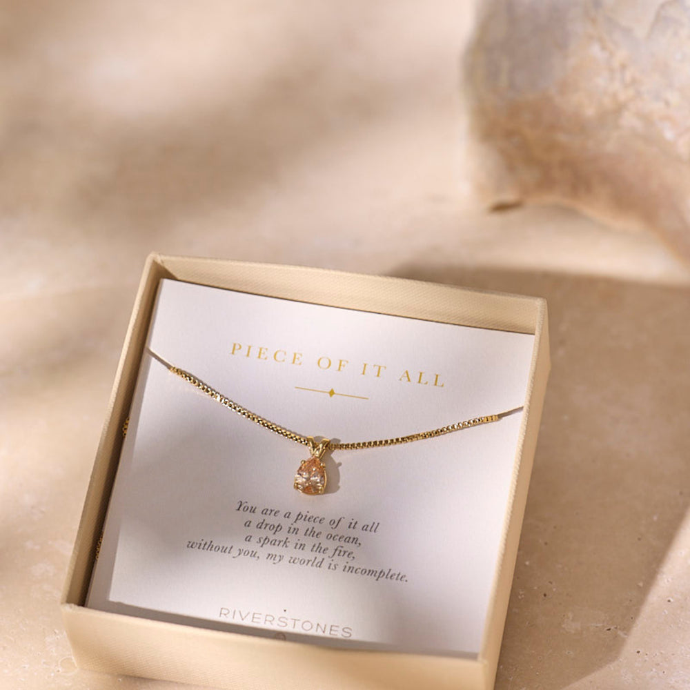 Ketting Drop Zirconia-gold