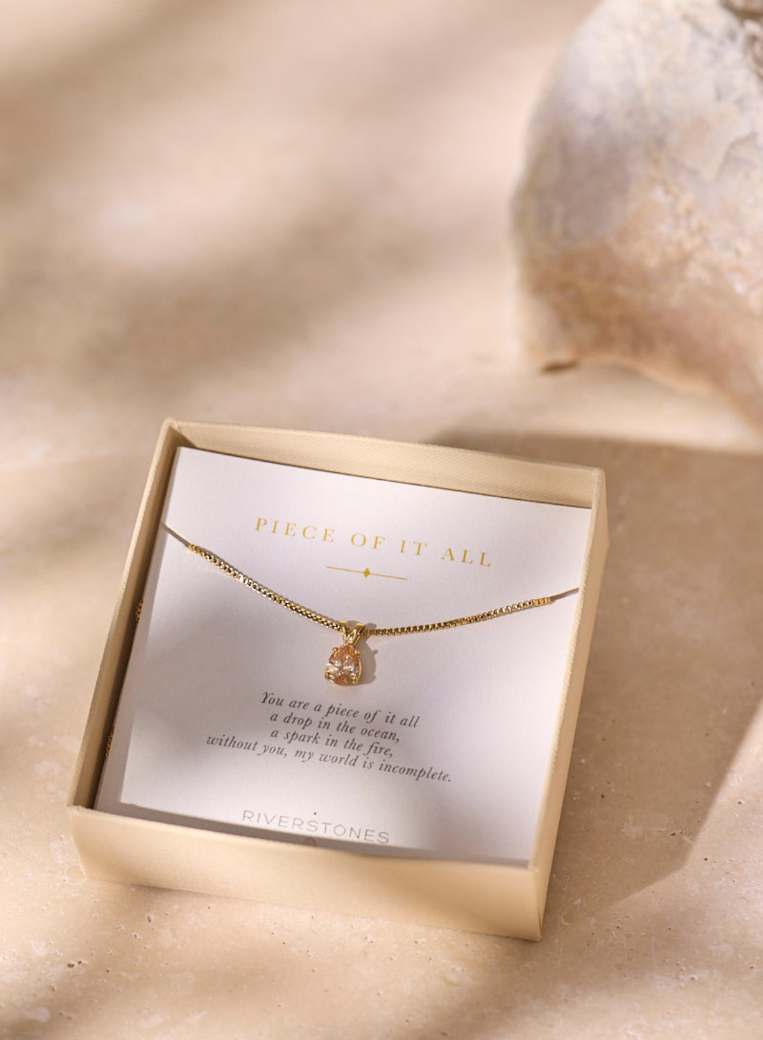 Ketting Drop Zirconia-gold