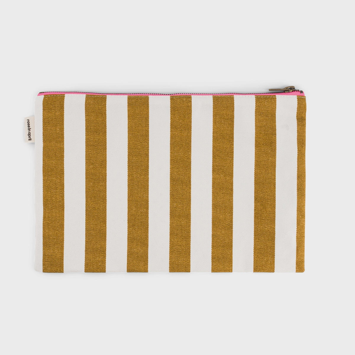 Pouch Flat Lili Stripes-caramel/ecru