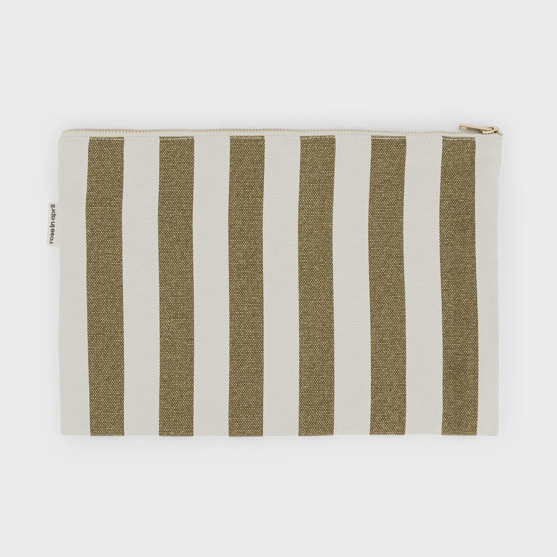 Pouch Flat Lili Stripes-olive/greige