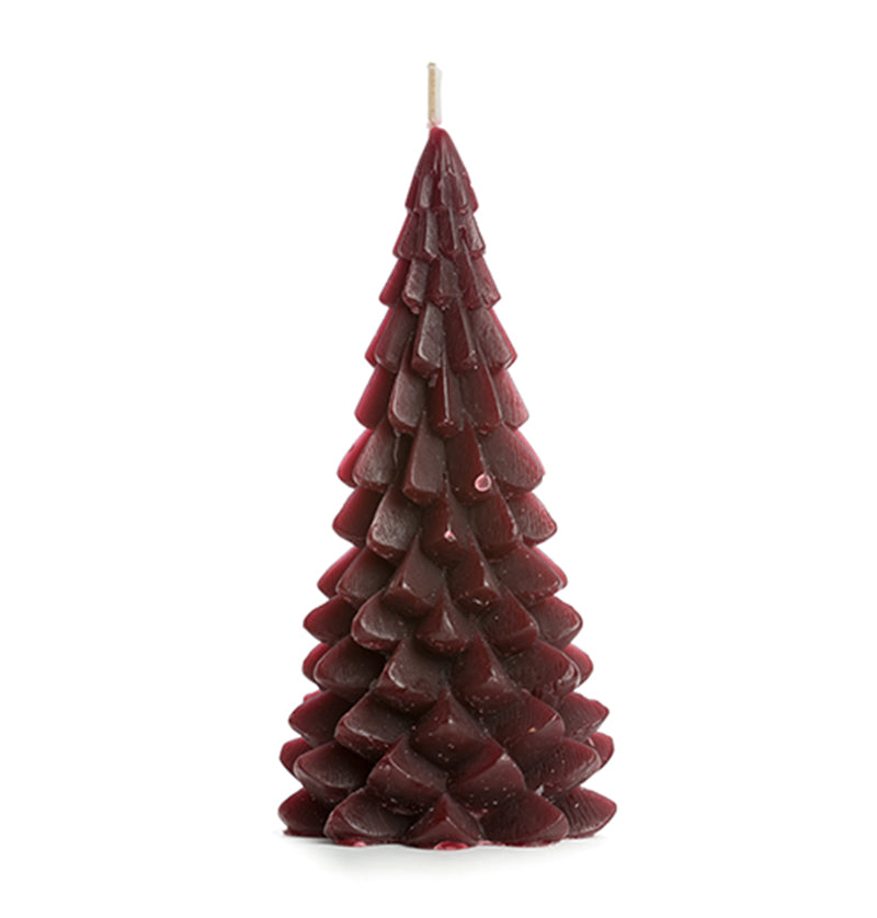 Xmas Tree Candle 10x20cm-aubergine