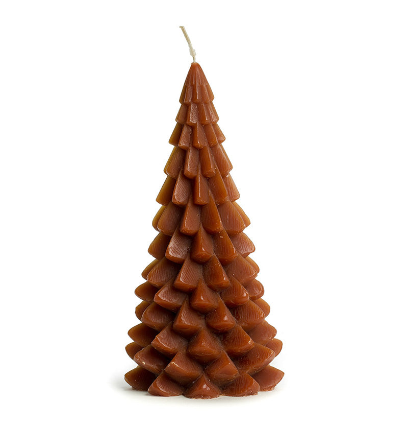 Xmas Tree Candle 10x20cm-chestnut