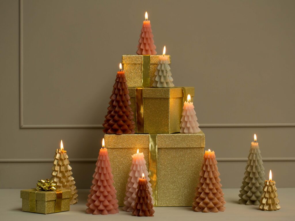 Xmas Tree Candle 10x20cm-eucalyptus