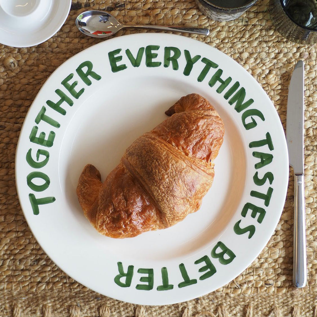 Dinerbord 'Together everything tastes better'-keramiek