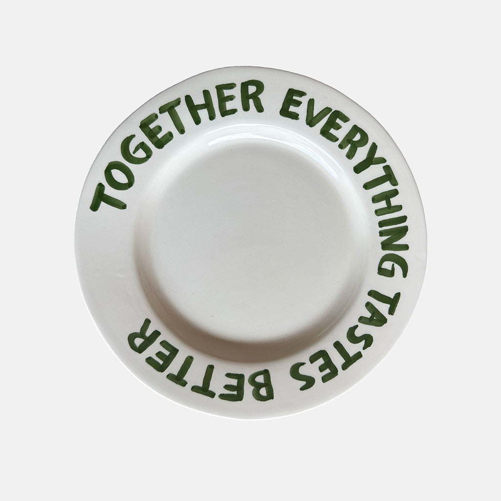 Dinerbord 'Together everything tastes better'-keramiek
