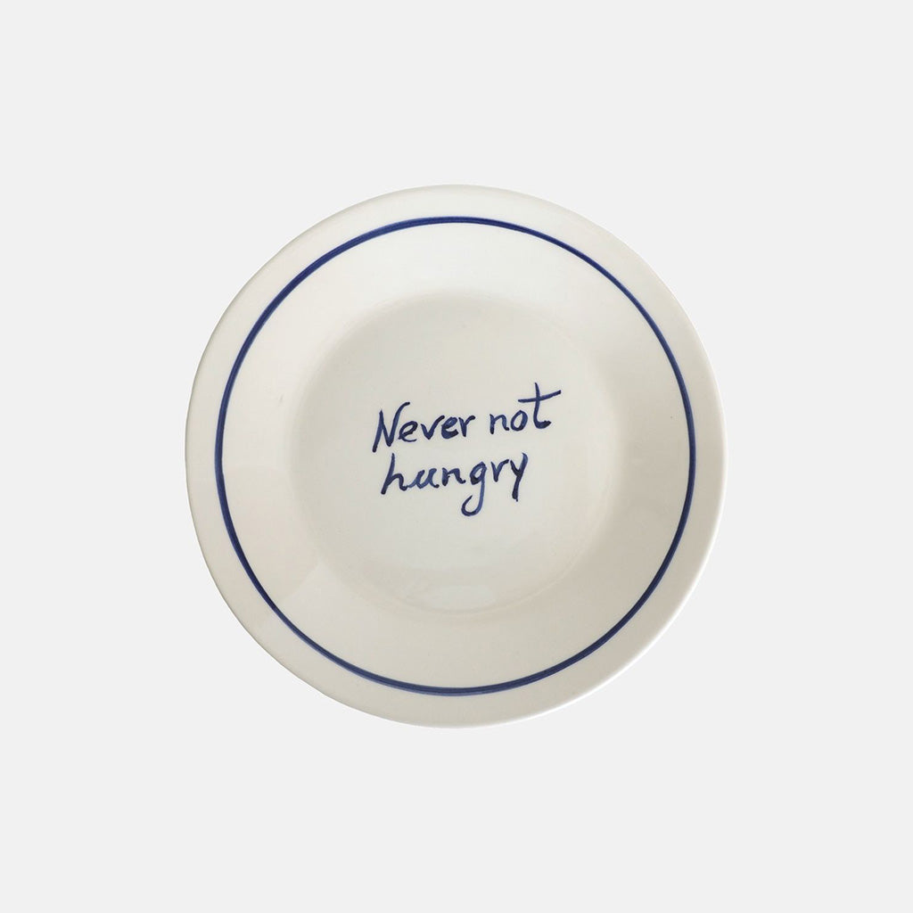 Ontbijtbord 'Never not hungry'-keramiek