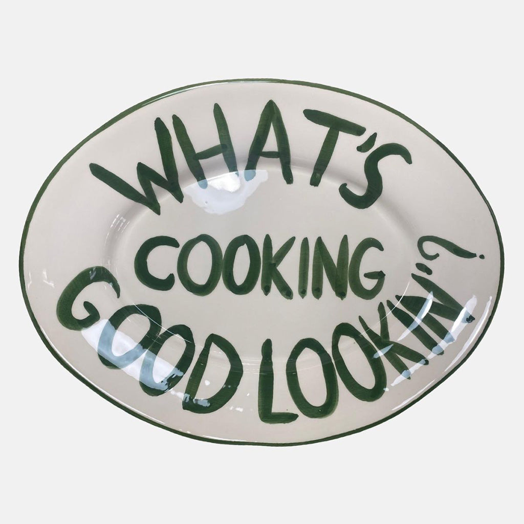 Serveerschaal 'What's cooking good lookin'?'-keramiek
