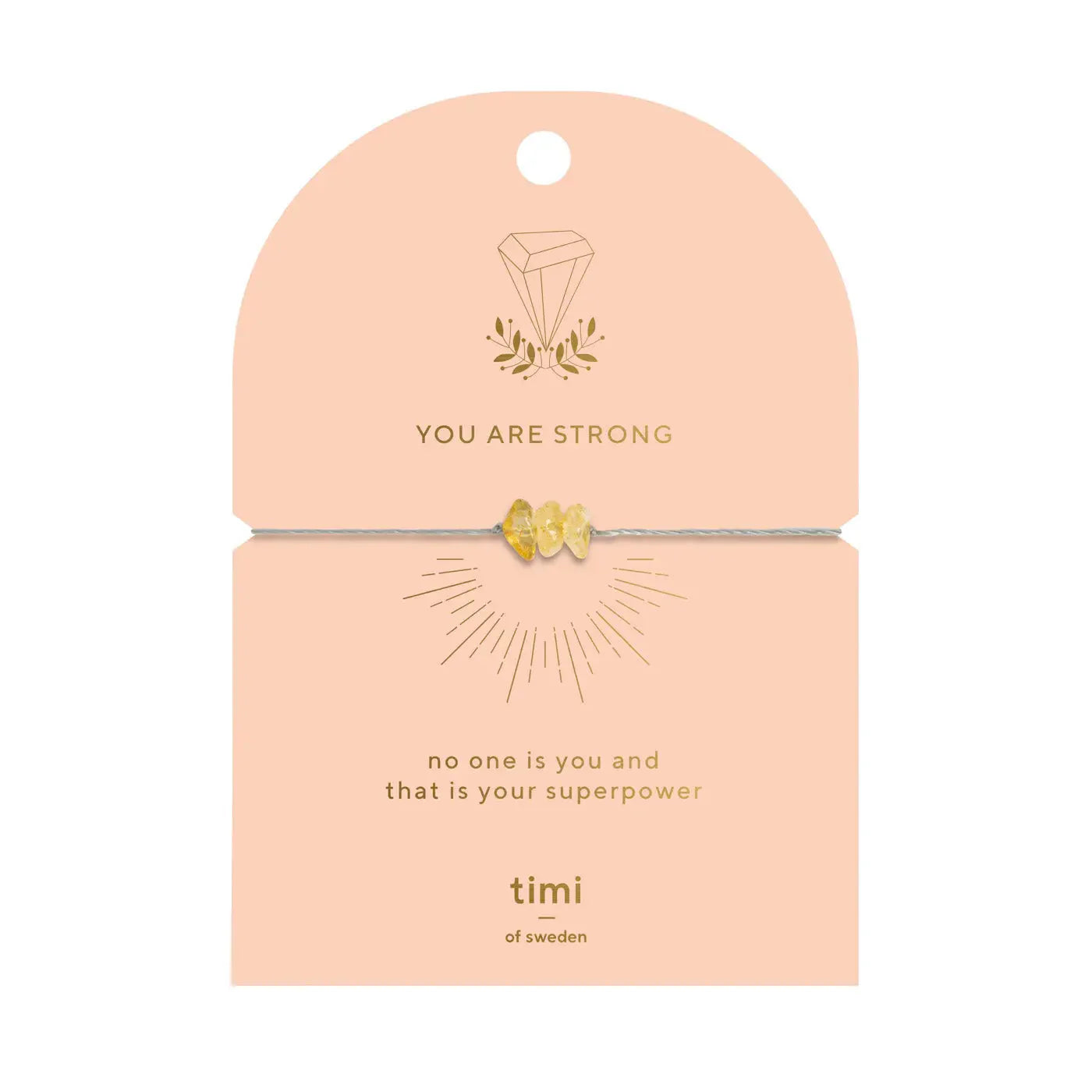 Armband 'You are Strong'-Citrine Chip