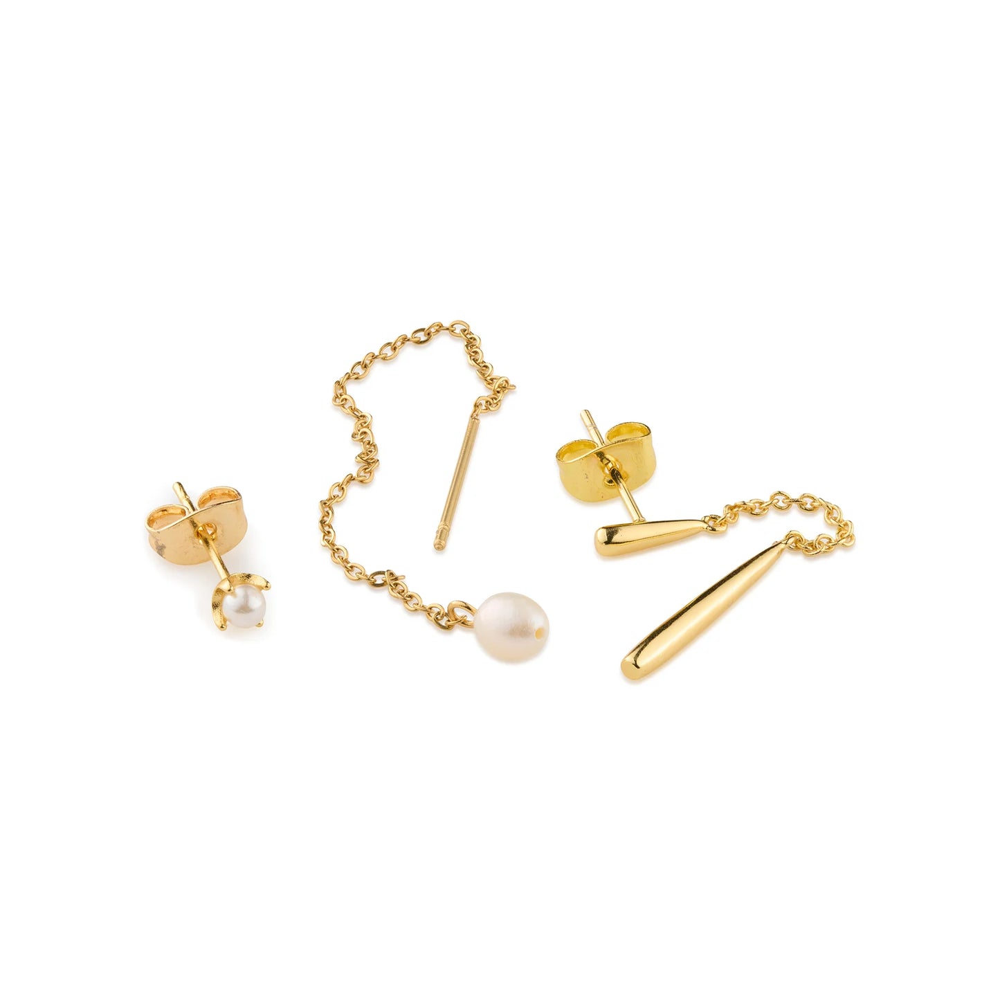 Oorbellen Lindy Chain (set of 3)-gold