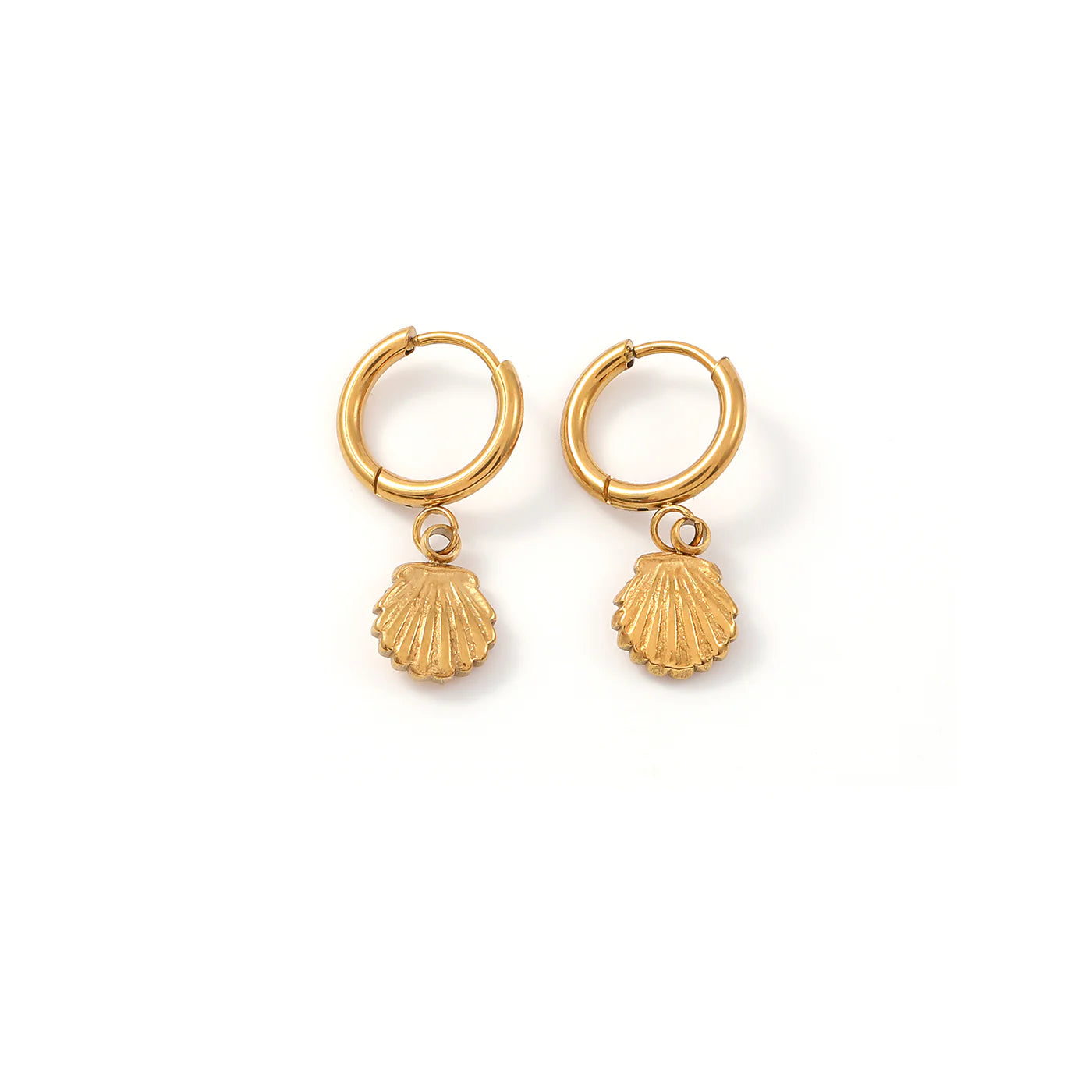 Oorbellen Ane Seashell Hoop-gold
