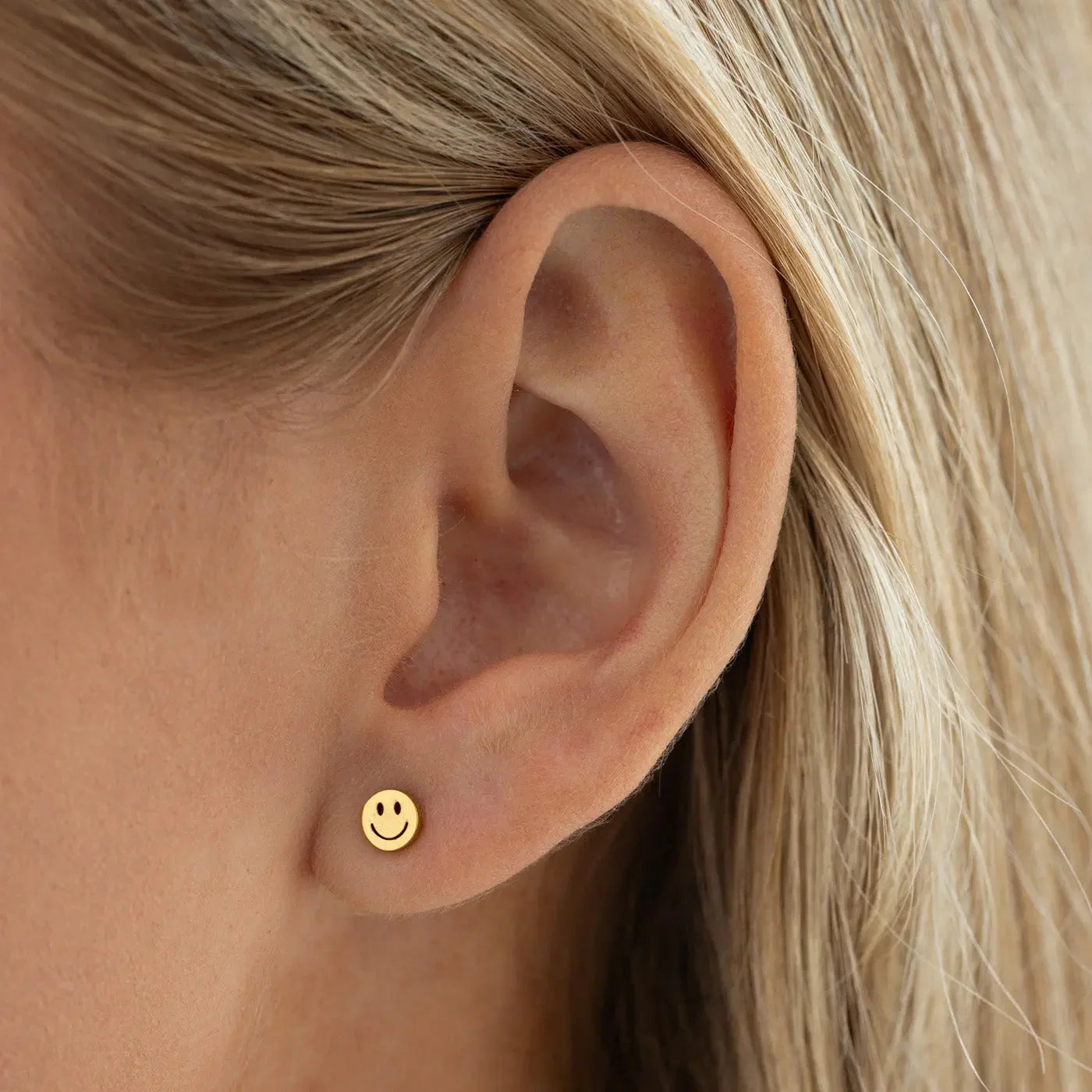 Oorbellen Studs Dixie Smiley Face-gold