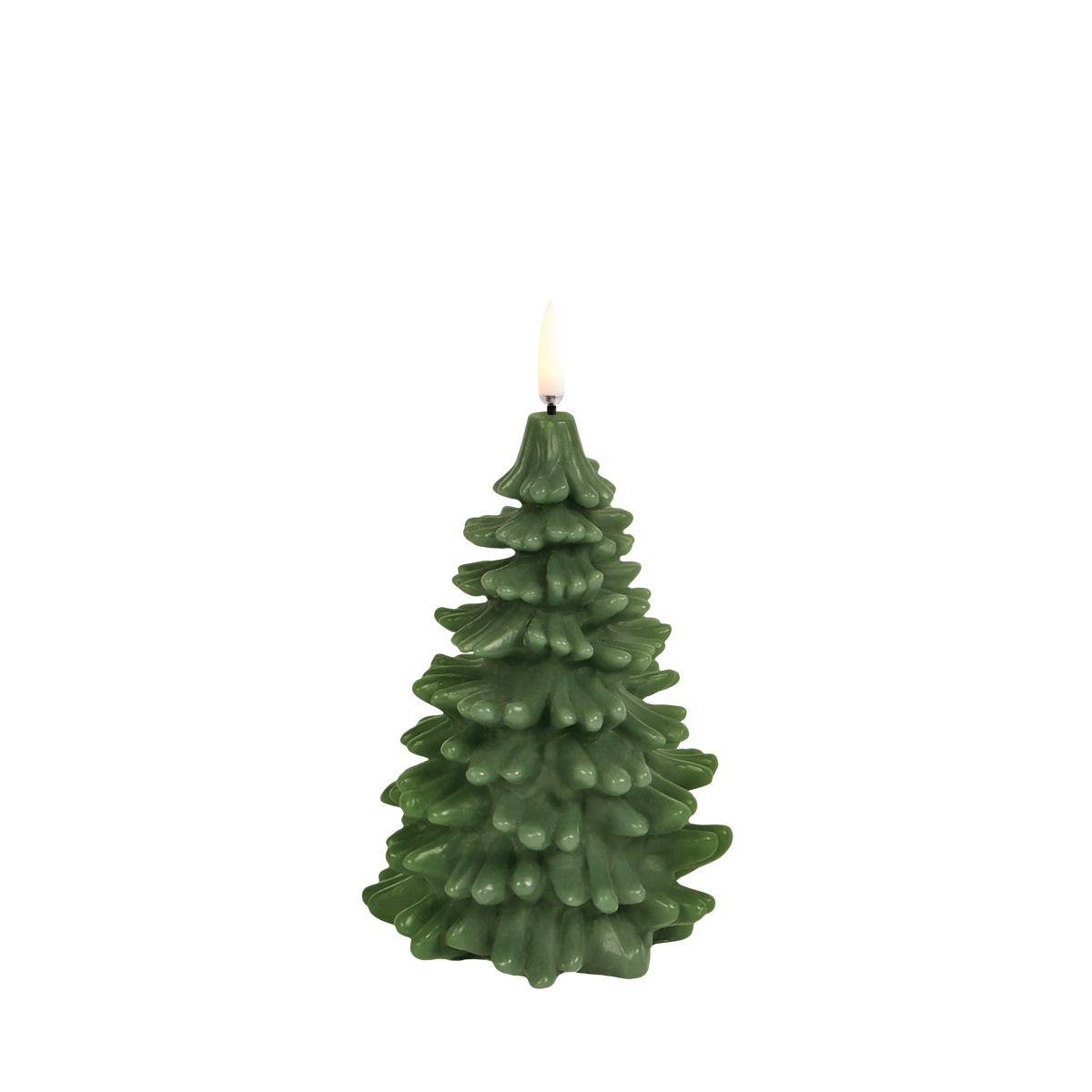 LED Kerstboomkaars Smooth 10x15cm-olive green