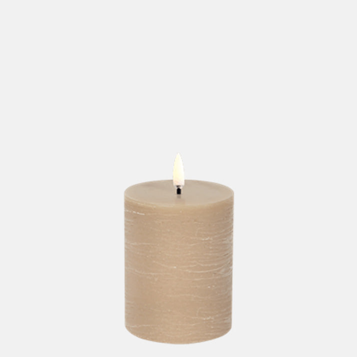 LED Stompkaars Pillar Rustic 7,8x10cm-beige