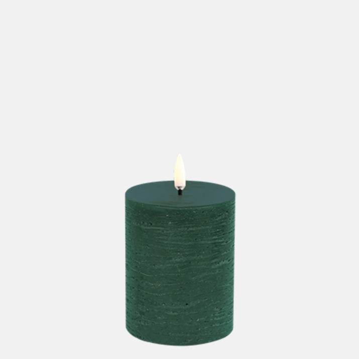 LED Stompkaars Pillar Rustic 7,8x10cm-dusty green