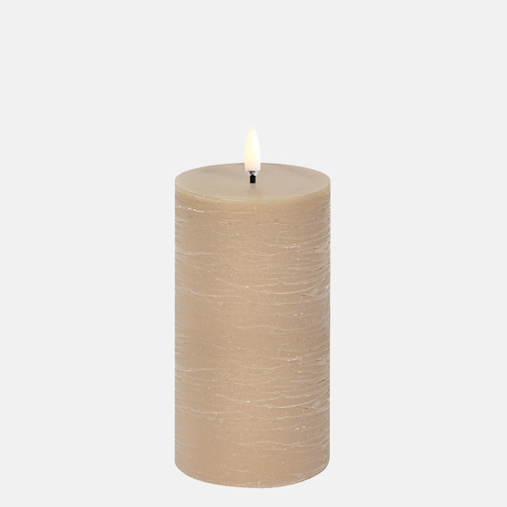 LED Stompkaars Pillar Rustic 7,8x15cm-beige