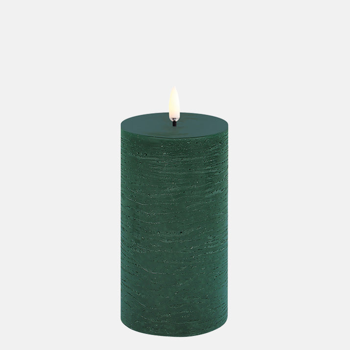 LED Stompkaars Pillar Rustic 7,8x15cm-dusty green