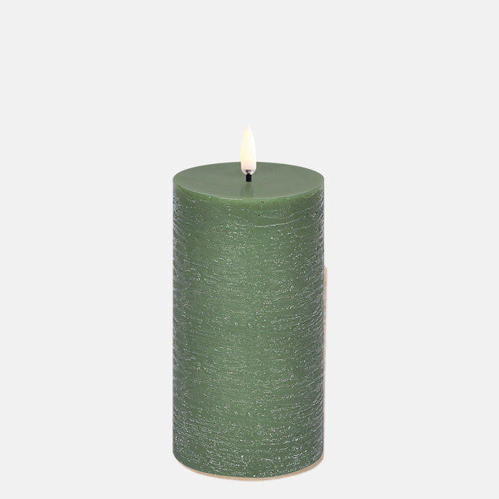 LED Stompkaars Pillar Rustic 7,8x15,2cm-olive green